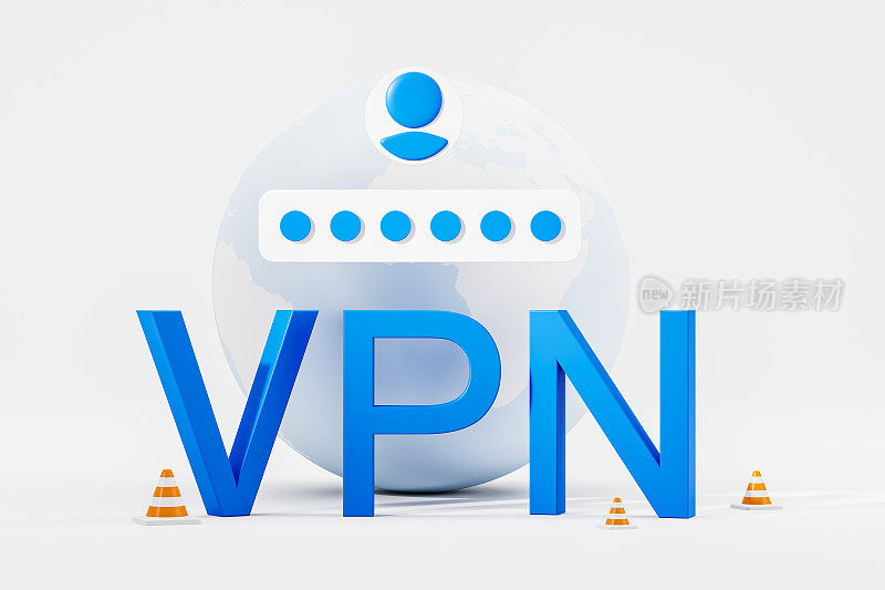 VPN sign和world globe